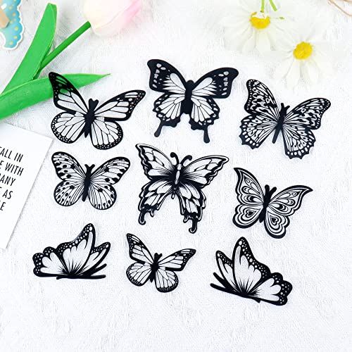 Ercadio 3D 36 Pack Butterfly Cake Toppers Black And White Pvc Butterfly Cake Toppers Mix Style Hollow Arts Butterfly Cupcake Picks For Baby Shower Birthday Wedding Party Cake Decoration Supplies #TOP5