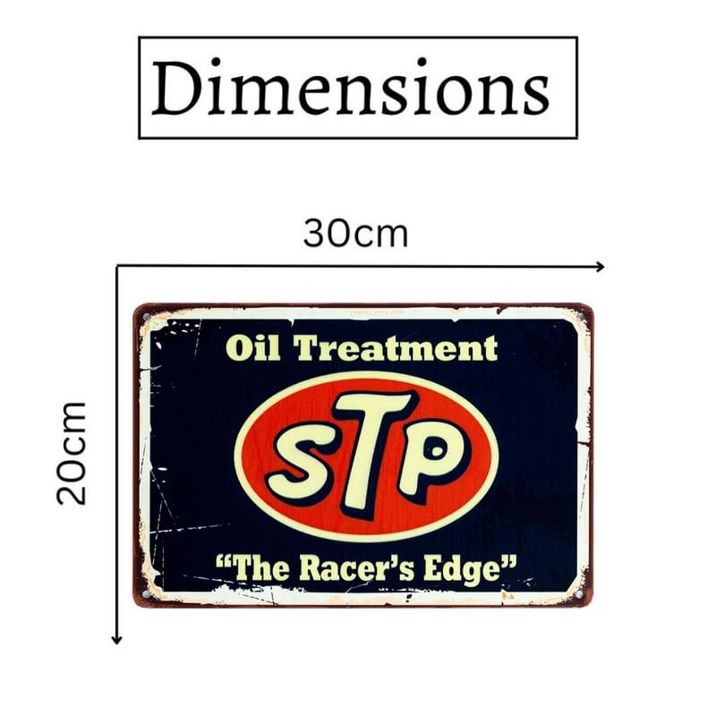 Image of Eazywagon Decorative Retro Metal Signs Wall Plate - 12x8 Inch (STP Oil Treatment) | Weatherproof Vintage Metal Sign Plate for Cafe, Home, Bar, Garage | Decorative Wall Hanging Sign Board