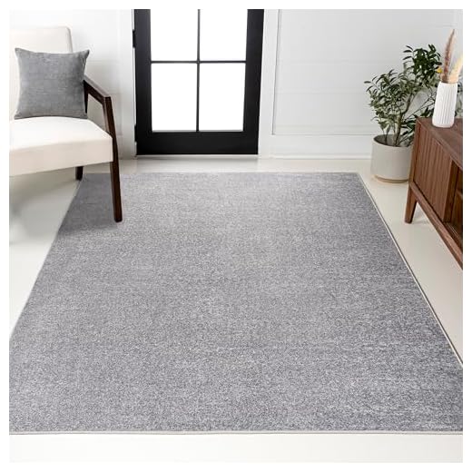 JONATHAN Y SEU100A-3 Haze Solid Low-Pile Indoor Area-Rug Casual Contemporary Solid Traditional Easy-Cleaning Bedroom Kitchen Living Room Non Shedding, 3 ft x 5 ft, Grey
