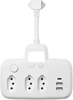 Extensao Eletrica, Extensão Tomada, Régua Tomada, Régua de Energia, Filtro de Linha com Luz, 3 Tomadas, 2 Interfaces USB, 1 Porta USB Tipo-C, Suporte a Tensão de 110-220V, Potência de 2200W
