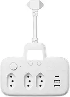Extensao Eletrica, Extensão Tomada, Régua Tomada, Régua de Energia, Filtro de Linha com Luz, 3 Tomadas, 2 Interfaces USB, 1 Porta USB Tipo-C, Suporte a Tensão de 110-220V, Potência de 2200W