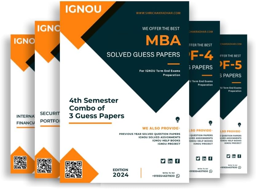 Buy MBA 4th Semester IGNOU Guess Paper Combo (Financial Management Area ...