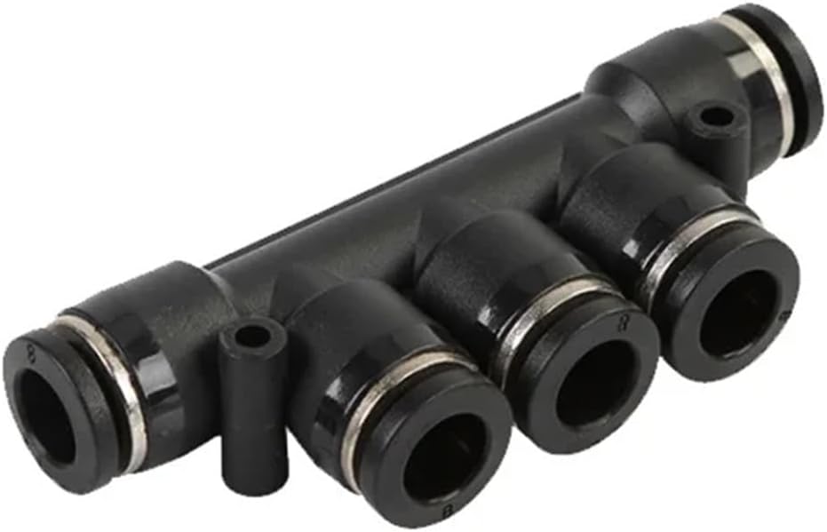Pneumatic Fittings Compressor Pipe Tube Hose Connector 4mm 6mm 8mm 10mm 12mm PK 1Pcs(PK(Black),6mm)