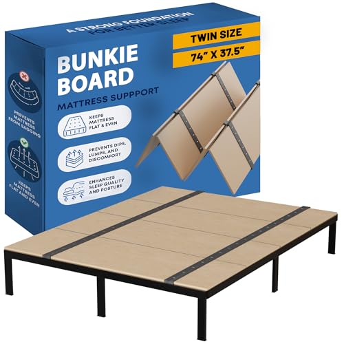 Greaton, Folding Bunkie Board – Low-Profile 74″ x 37.5″ Mattress Support Platform for Daybeds, Bunk Beds, Futons & Metal/Wood Frames – Prevents Sagging, Easy to Install & Store