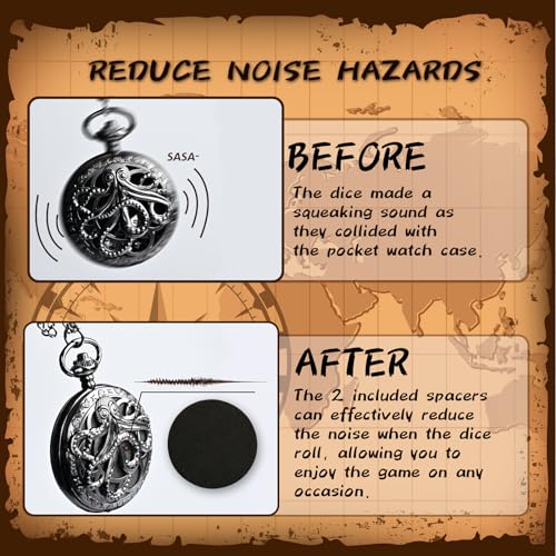Infinity Guard DND DICE SET With Pocket Watch Shell, 7Pcs Polyhedral Metal Dice Set Perfect For Dungeons And Dragons Gifts, Mtg, Role Playing Board Games Accessory thumb #4