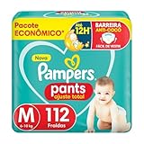 Fralda Pampers Pants Ajuste Total Tamanho M, Fácil de Vestir, 112 Unidades
