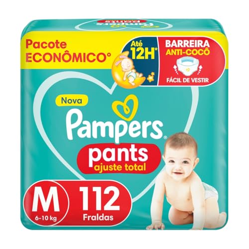 Fralda Pampers Pants Ajuste Total Tamanho M 112 Unidades Fralda Pampers Pants Ajuste Total Tamanho M 112 Unidades