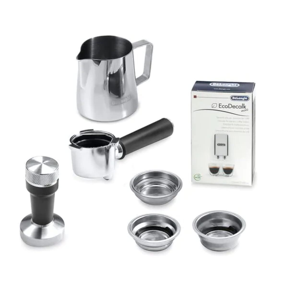 De'Longhi Dedica Arte EC885.M Traditionelle Siebträgermaschine, Manuelle Kaffeemaschine mit MyLatteArt Dampfstab, Kompakt, 15 cm Breite, E.S.E. Kompatibel, Metall
