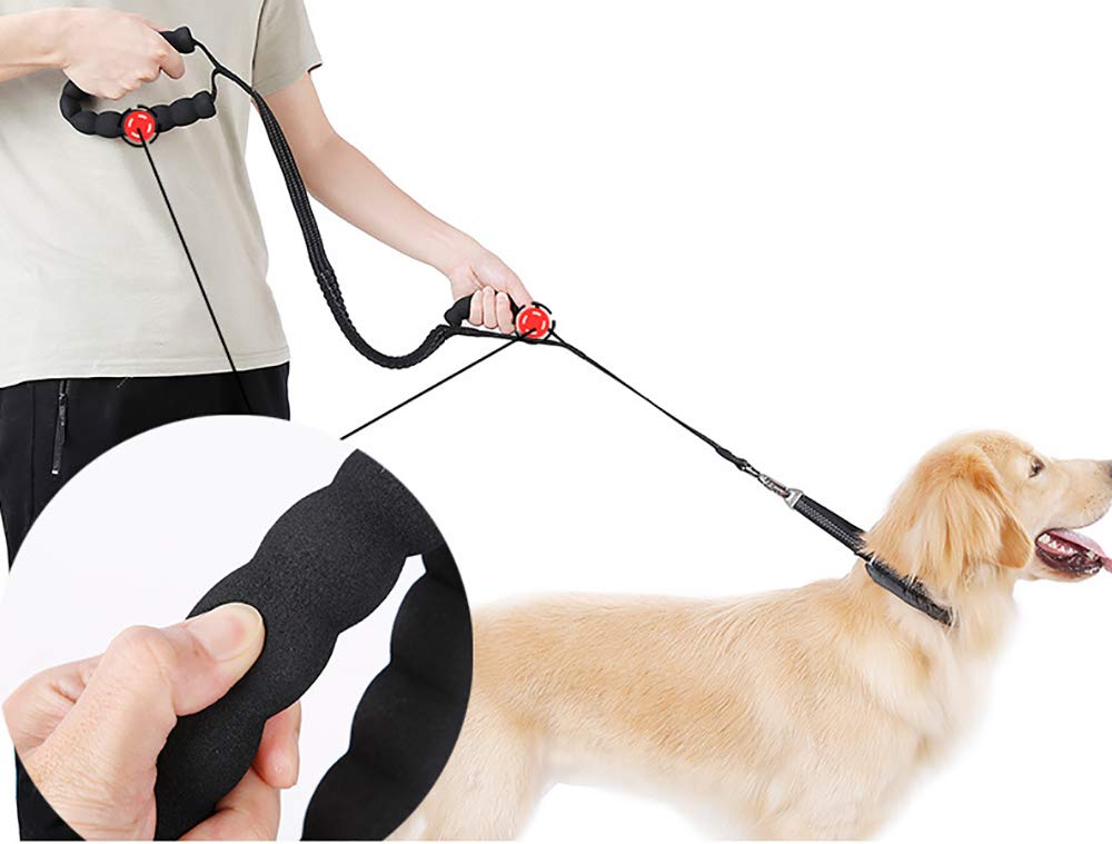 Guinzaglio per Cani Bungee, Guinzaglio per Animali Domestici Bungge Che Assorbe Gli Urti con 2 Maniglie di Controllo, Riflettente per Una Camminata Notturna più Sicura