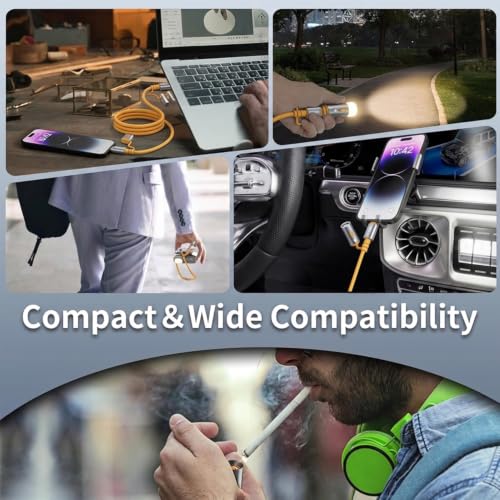 Image of Verilux 6 in 1 PD 60W Type C Cable Fast Charging with 480Mbps Data Synch | 1.2M C Type Charger Cable with USB A /Lighting /USB C to C /Lighter /Lamp for iPhone 17 /16 /15 Series, Galaxy S26 /S25 /S24