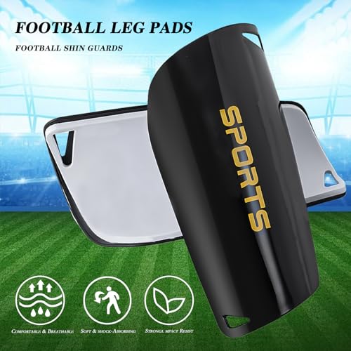 Football Socks with Shin Guard for Men, 1Pairs Mens Grip Soccer Socks and 2Pcs Shin Sleeves with 2Pcs Shin Guards for Adults3