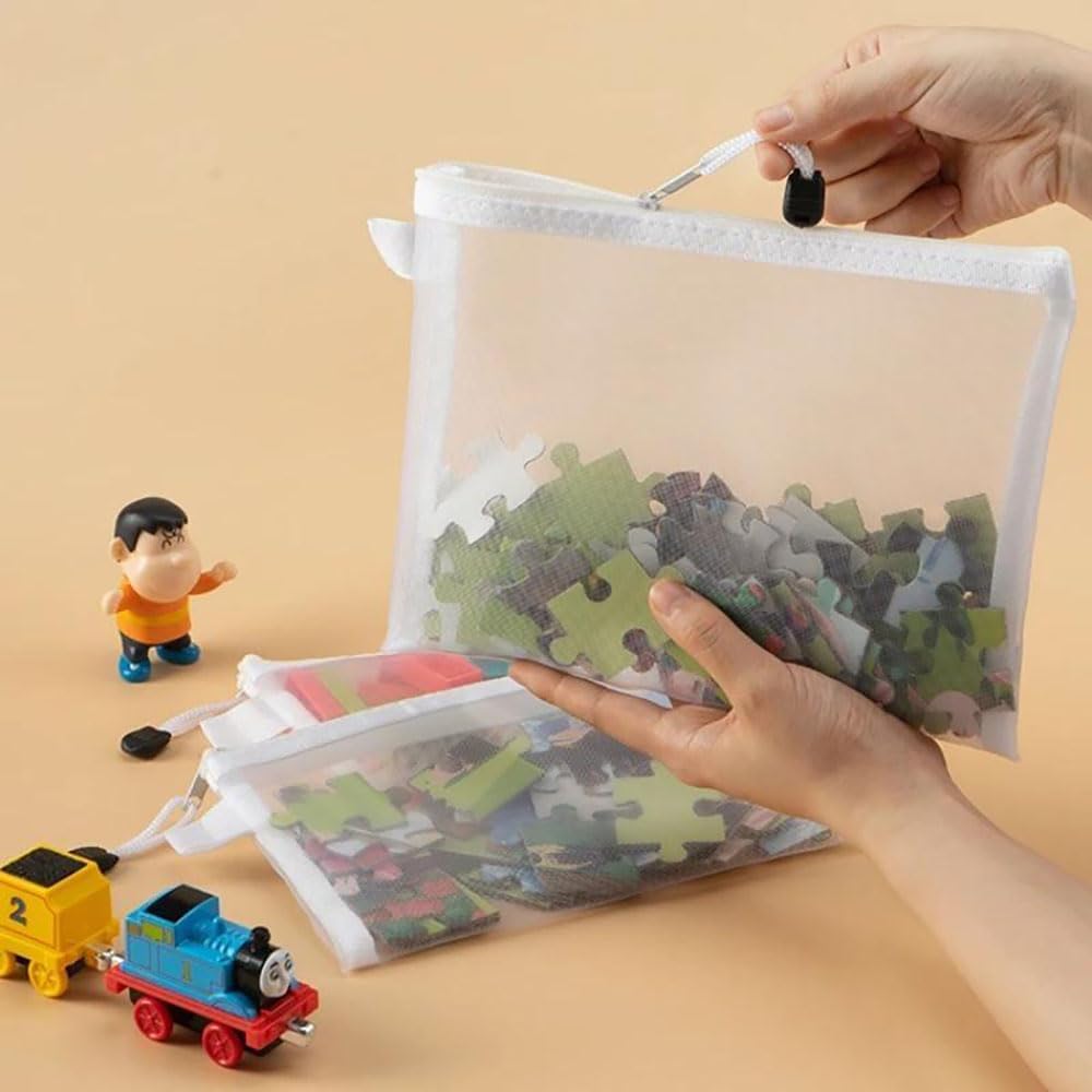 CEPLO Transparent Plastic Zipper Pouch, Small, for Stationery, Cosmetic Student Storage Bag, Document Bags Certificates Bags, Pencil Pen Cases, Envelope Bag, (Medium, Pack of 2) 1