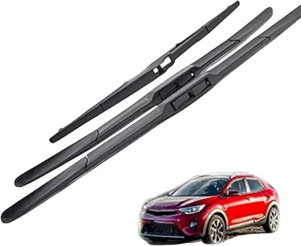 NYSLDSCO Premium Exact Fit Windscreen Wiper Blades for Kia Stonic 2016-2022 2023 26+16+11in Durable Natural Rubber Easy Fit for a Quiet and Streak Free Wipe