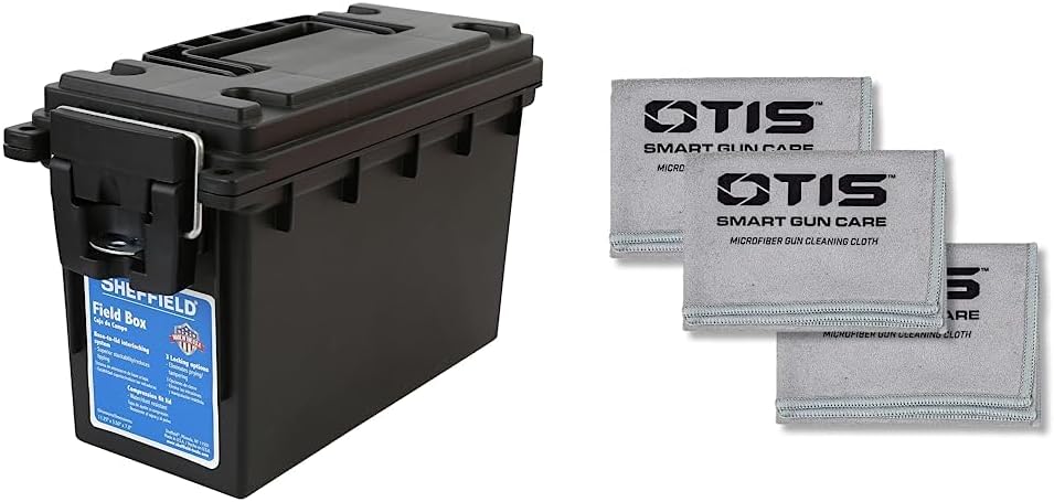 Sheffield 12629 Field Box - Water Resistant Ammo Can, Stackable & Lockable Ammo Box, Made in USA