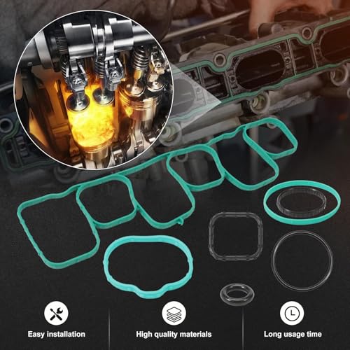 Image of Edge Explorer F-150 Mustang Lower and Upper Intake Manifold Gasket Set Fit for Taurus Transit-150 /250 /350 /350 HD MKT MKX MKS MKZ Replaces MS97118-1, MS971181