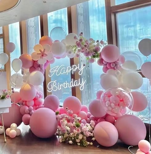 Image of KALOR 12 Inch Light Pink Balloons, 50 Pcs Latex Helium Balloons for Kid's Birthday Party, Baby Shower, Wedding, Graduate Party Decorations