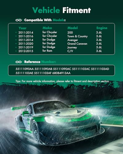 Image of SCITOO AC Compressor fit for Chrysler for 200 3.6L 2011 2012 2013 2014 | Fast Cooling, Ultra Low Noise (≤72 dB)Air Conditioner Compressor with Clutch, Easy Installation, 55111090AA 55111090AB