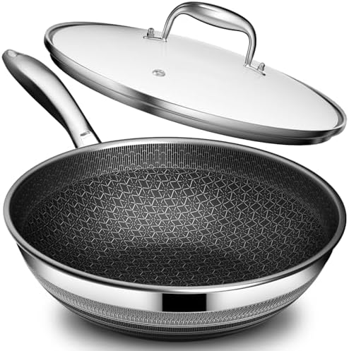 Woks & Stir-fry Pans Nonstick - Hybrid 304 Stainless Steel Wok 10...