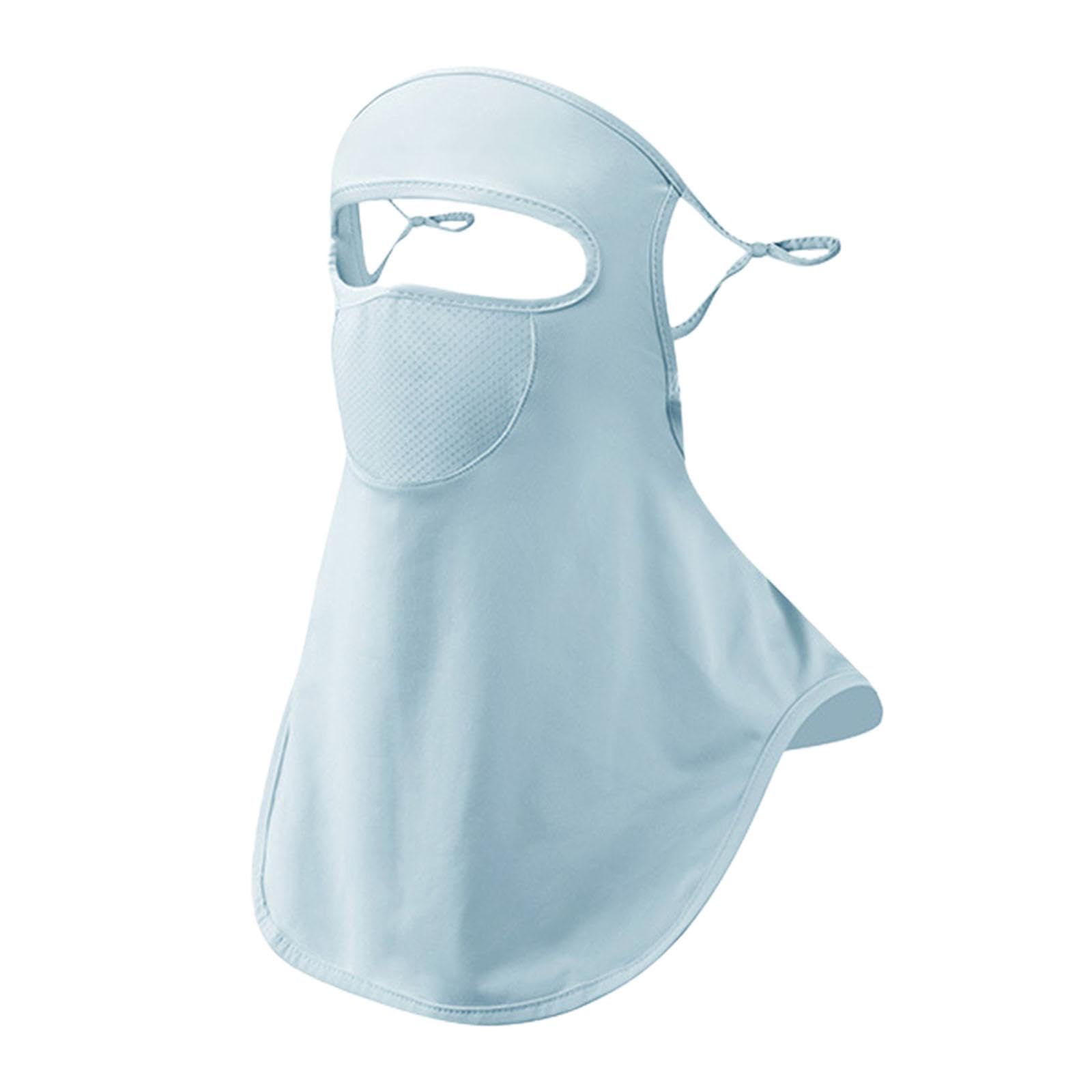 Sun Protection Face Cover Ear Hanging Neck Gaiter for Men Outdoor Activities Blue-image-31