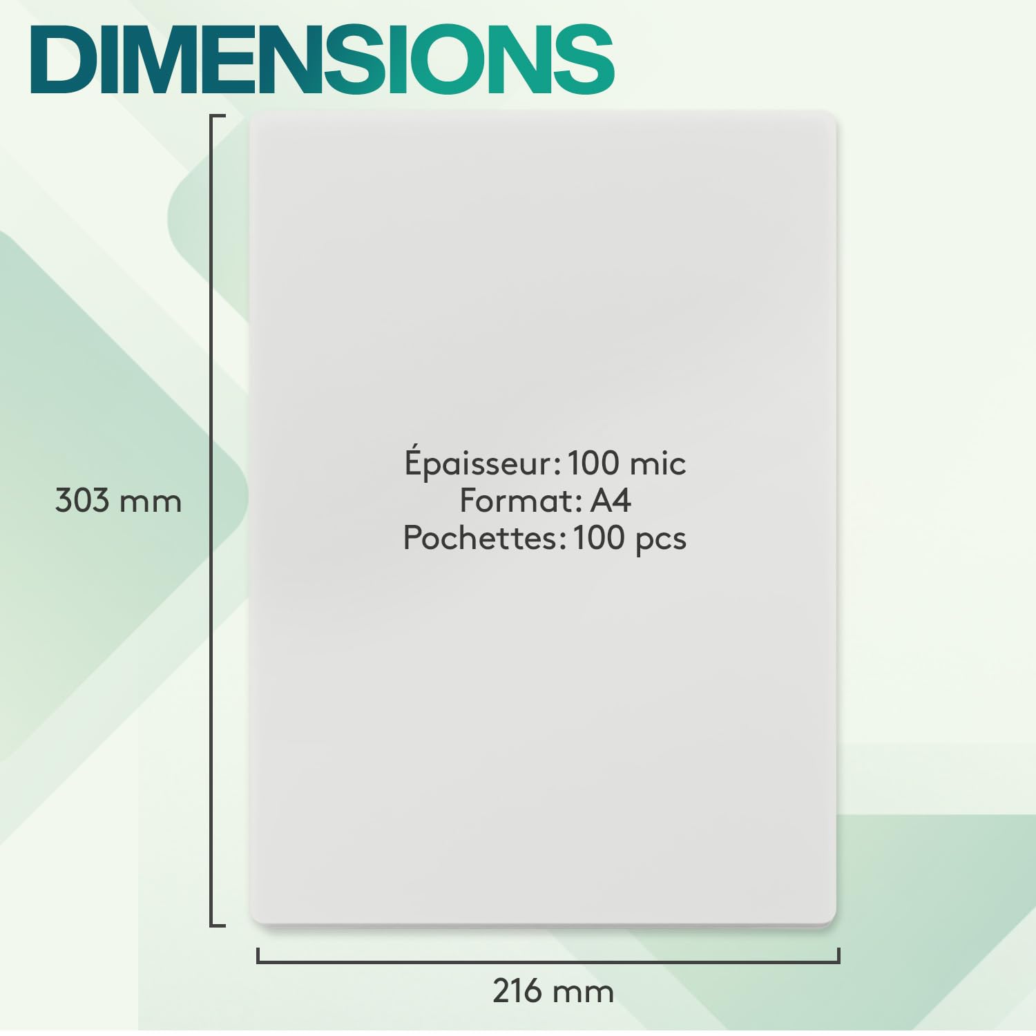 Image secondaire de Pack de 100 Pochettes de Plastification A4 Mat - Acropaq