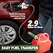 TERA PUMP Fuel Transfer Pump w/Quick Flow Control Nozzle & Telescopic Tube & Powerful Rechargeable Battery, 10FT Discharge Hose, Multipurpose Portable Battery Pump For Gas, Diesel, Water (2.7 GPM)