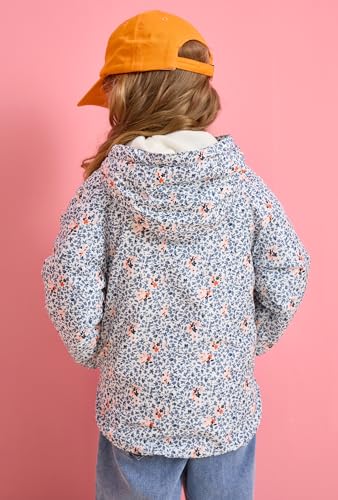 maoo garden Toddler Girls Floral Fleece Lined Jacket 3-7 Years Little Girls Spring Fall Light Windbreaker2