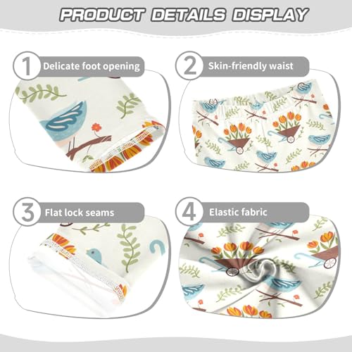 Trolley and Bird Girls Leggings,Workout Leggings for Girls Toddler Athletic Leggings Size for 3-10T3