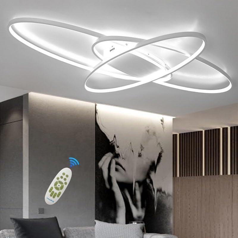 MQW Plafoniera Led Soffitto dimmerabile Lampadario Moderno Con Telecomando 68W