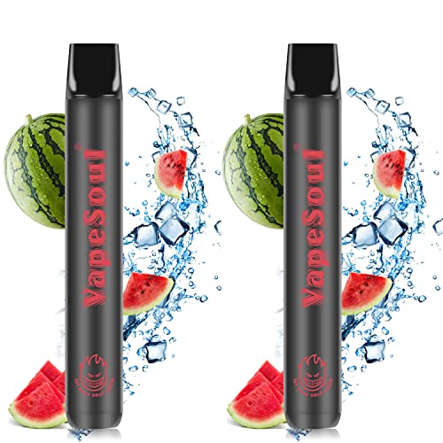 VAPORVERSE Cigarrillo Electrónico Desechable Sin Nicotina 600 Caladas Pod Vape Desechable Vapeo Barra de Soplo E-Liquid Con Sabor a Frutas Paquete de 2 (2 x Hielo de sandía) Cover
