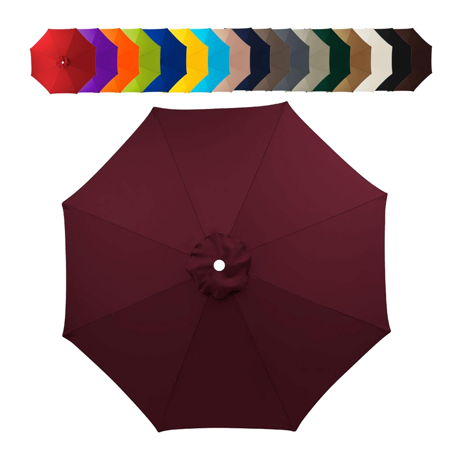 Replacement Parasol Canopy 2.0m/2.5m/2.7m /3.0m 6 Arms/8 Arms Parasol Replacement Canopy Garden Umbrella Replacement Canopy Cover Parasol Umbrella Replacement Cover Replacement Parasol Fabric Cover(Bu