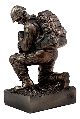 Ebros Gift Battlefield Kneeling Soldier Statue 8.5 Inch H Honor & Valor Military Combat Unit Brother In Arms Figurine Gone But Not Forgotten thumb #2