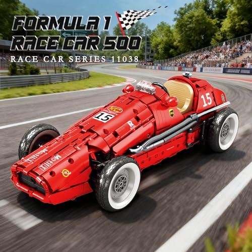 Image of Reobrix F1 Car Building Set for Adults, Retro Formula Racing Model Kit, Classic 1:8 Scale Collectible Race Car Building Blocks Kit for Home & Office Decor, Creative Gifts for Adults Teens,1809 Pcs