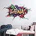 tjapalo® vr200 3D Wandtattoo Graffiti Name Wandaufkleber Kinderzimmer Mädchen wandtattoo Teenager Cool Wandtattoo Kinderzimmer Name, Größe: B40xH23cm