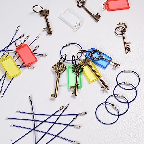 Image of 5.9in /15cm Stainless Steel Keychain Cable,Wire Diameter 2mm Metal Key Ring Loop,20 Pieces