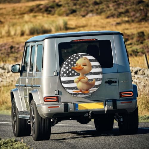 Image of Cute Duck Spare Tire Cover Universal Wheel Tire Cover Funny Cartoon Duck Tire Protectors for Travel Trailer Rv SUV Truck Camper and Many Vehicle 15 Inch