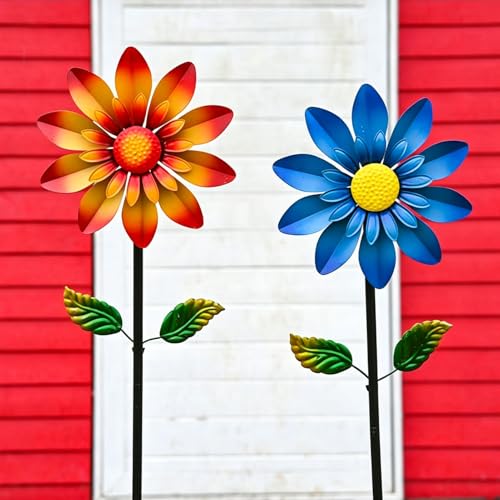 Hilandero de viento de girasol con base de hierro inoxidable 3