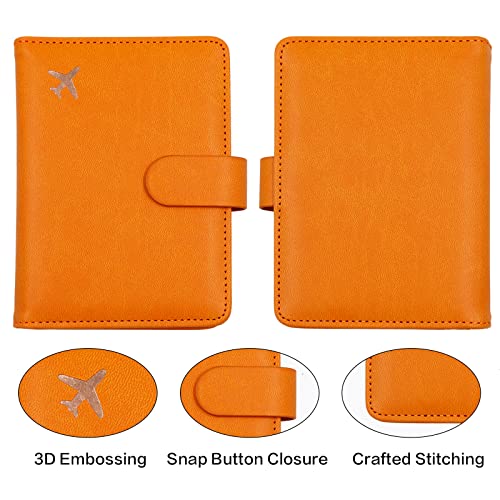 Image of Melsbrinna Rfid Passport Holder for Travel women /Men, Cute Passport Wallet Rfid Blocking Card Slots, Rfid Passport Cover /CaseTravel Wallet, Passport Book Holder (1, Orange)