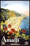 Magnet 1920s"Amalfi Italy Italian Coast Classic Vintage Travel Magnet Vinyl Magnetic Sheet for Locke