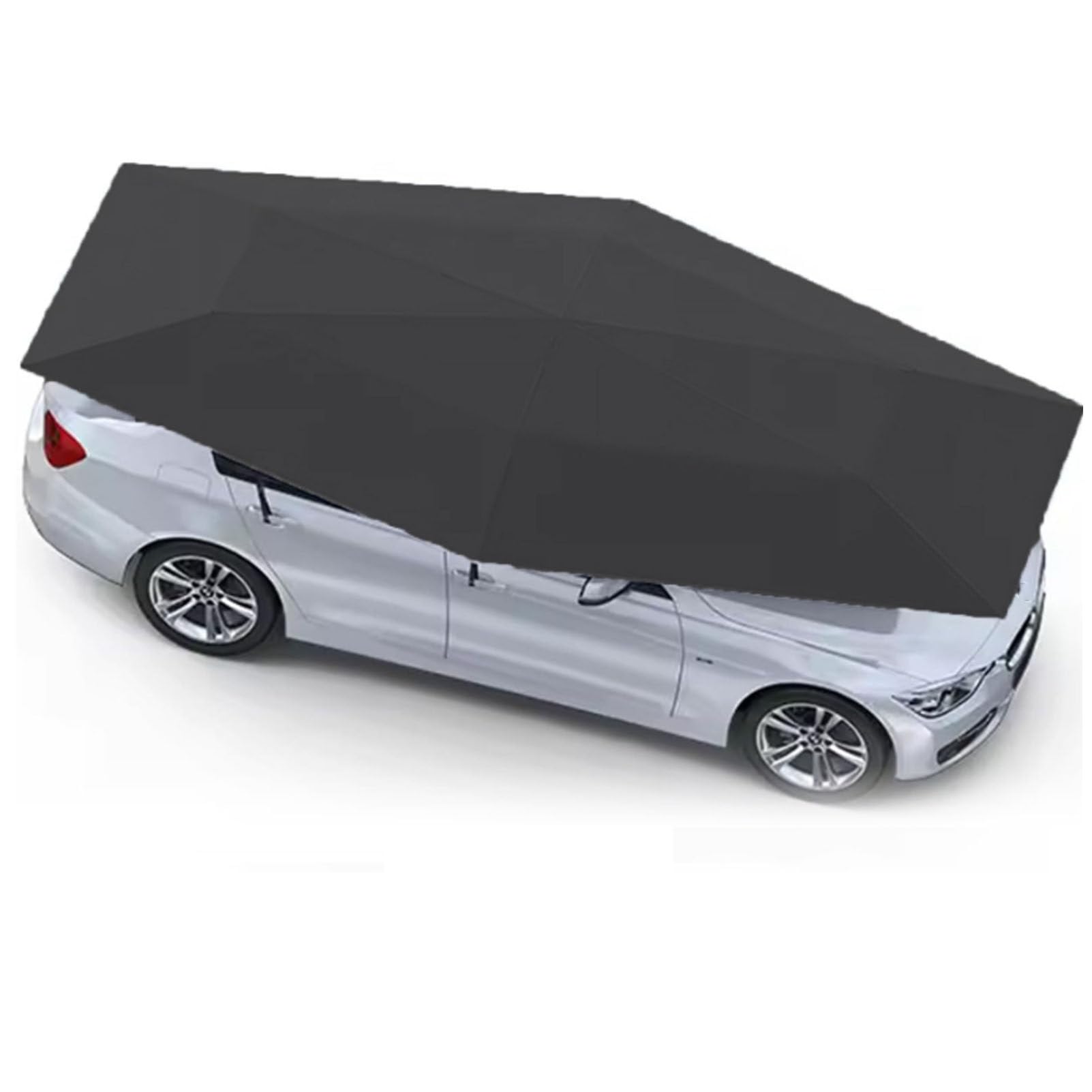 Tenda automatica per auto, tettuccio pieghevole portatile per auto, posto auto esterno mobile, design antifurto, copertura impermeabile in tessuto Oxford per auto e SUV Black-4.6m
