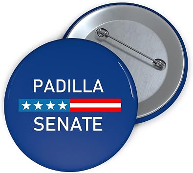 Alex Padilla Button - Vote for Alex Padilla for California Senator with This Button - Blue Large 3 inches Made in USA