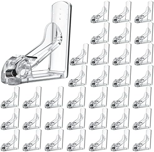 Jetec Clear Tablecloth Clips Plastic Table Cloth Clips Spring Loaded Table Cloth Holders Table Cover Clips for Home Picnic Dinging Room Indoor and Outdoor Party Tablecloth Fix (36)