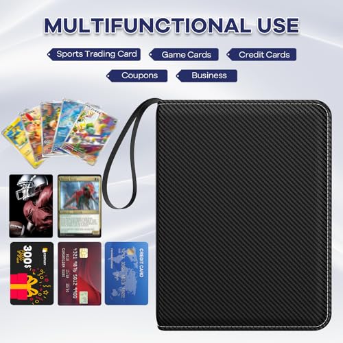 Lanfrom Trading Card Binder With Sleeves, 9 Pocket Trading Card Binder Premium 720 Double Sided Pocket Pu Card Collection Binder, Collectible Card Albums Card Folder For Mtg thumb #5