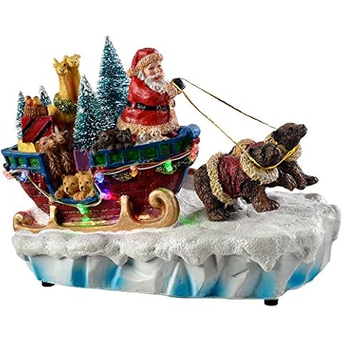 WeRChristmas Animated Santa with Bears Sleigh Cover