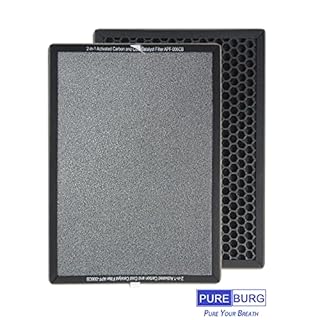 PUREBURG Replacement Filter Compatible with EVA Alto four Air Purifier, 2-Pack H13 HEPA Activated carbon 2-IN-1 4-Stage Filtration