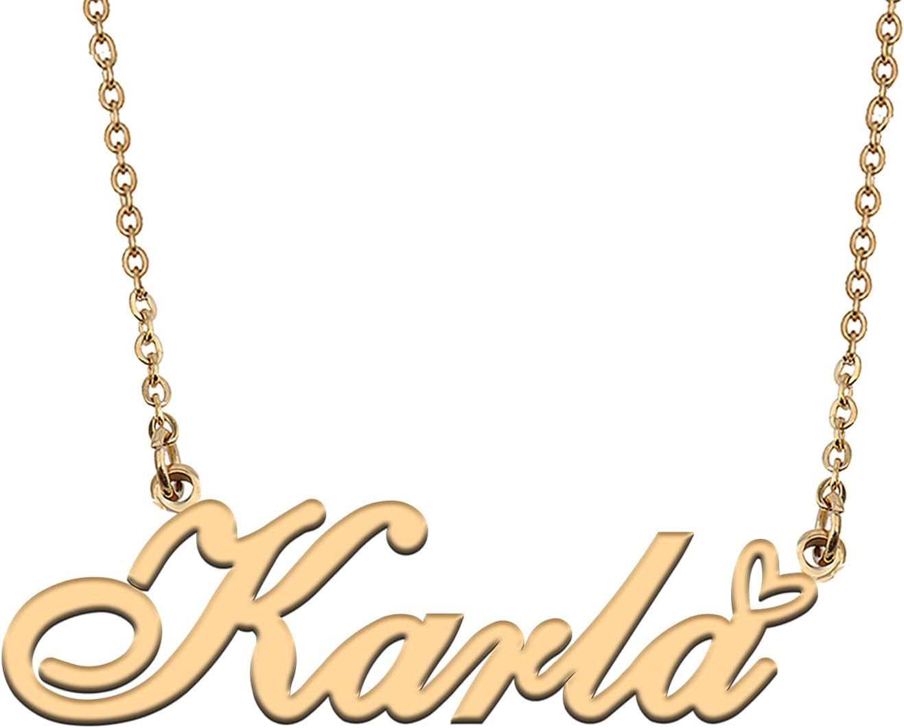 HUAN XUN Custom Personalized Name Necklace for Women Stainless Steel Love Heart Initial Pendant Jewelry Gift for Mother Day Birthday Christmas