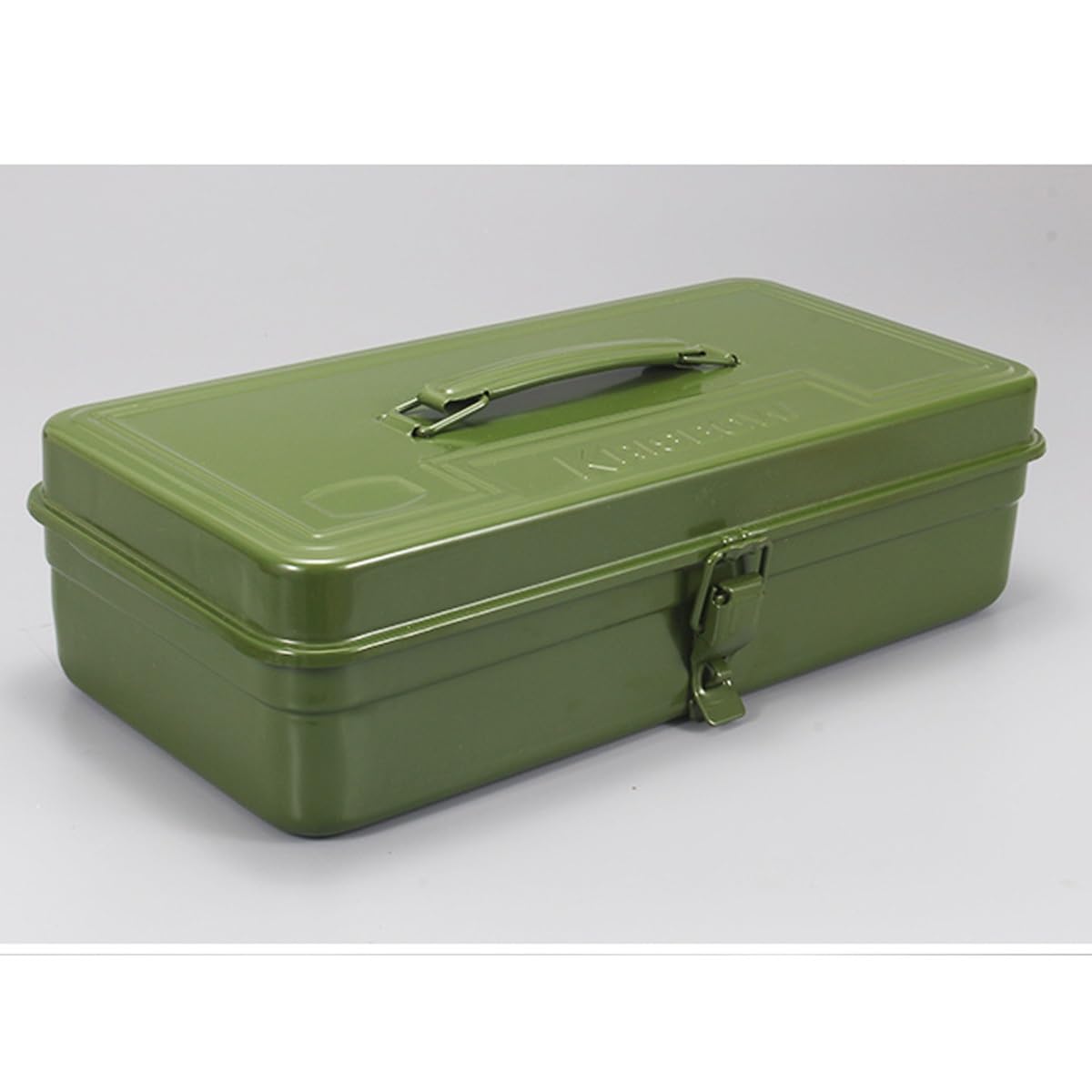 Cassetta degli attrezzi in metallo da 19", cassetta degli attrezzi portatile resistente con vassoio organizer e maniglia, chiusura a scatto in metallo, scatola portaoggetti for il trasporto(1-layer(L1