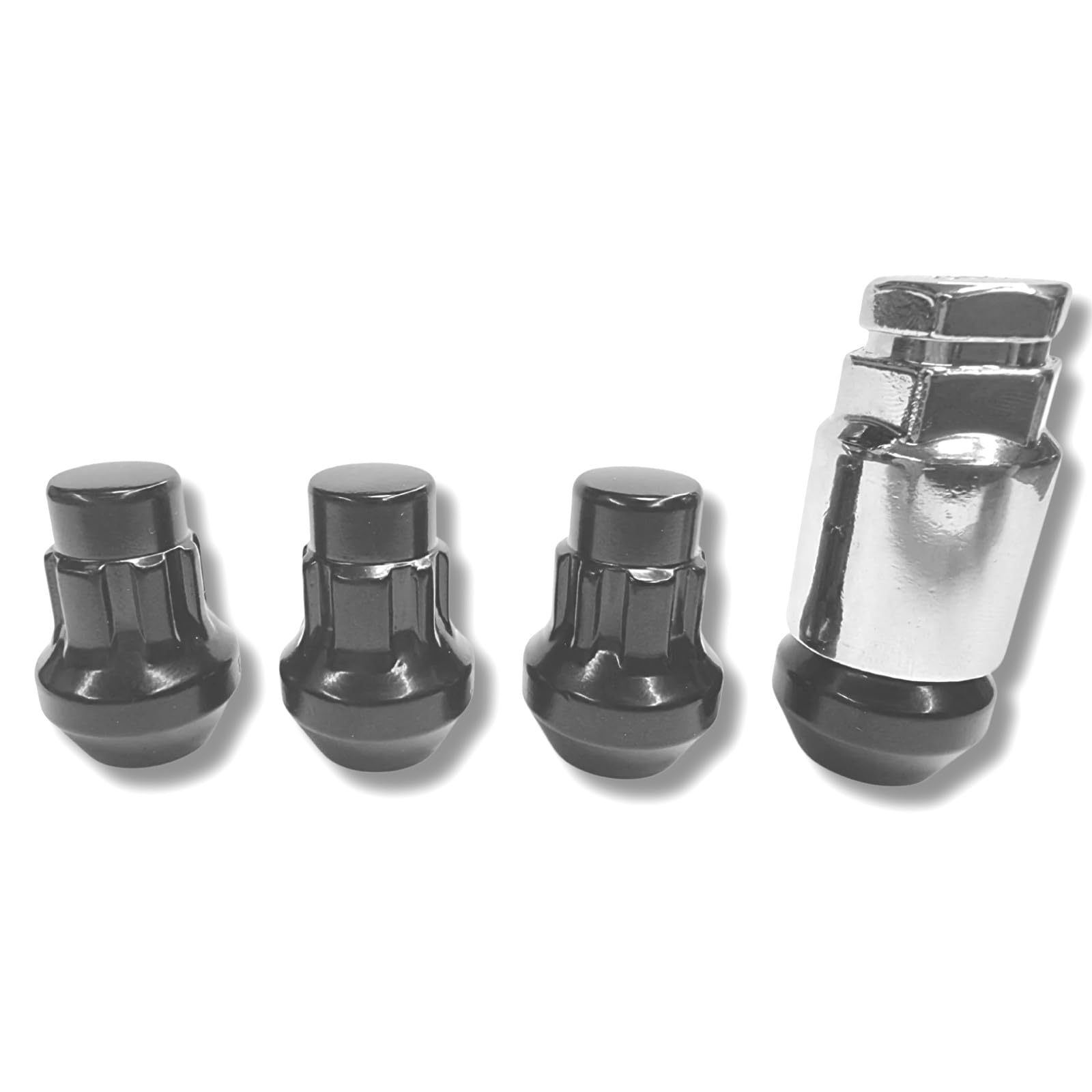Felgenschloss M14x1,5 Kegelbund 60° kompatibel mit Hummer Jaguar Land Rover Lincoln 4x schwarze Felgenschlösser 5er-Set Felgensicherungen Radsicherungen Felgen-Diebstahlschutz Radschlösser Radmuttern