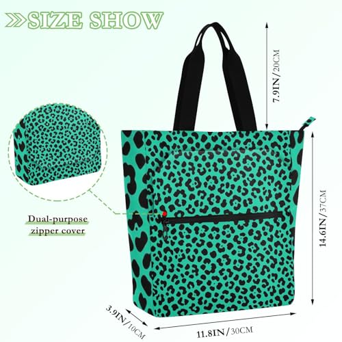 Bolsa de mano resistente de leopardo con cremallera para proteger tus libros diarios 4