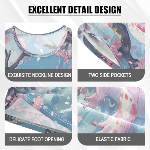 Pajama Sets Short Sleeve Kawaii Axolotl Cherry Blossoms Soft Cotton Summer Sleepwear 2 Piece PJS Size 5-14T3