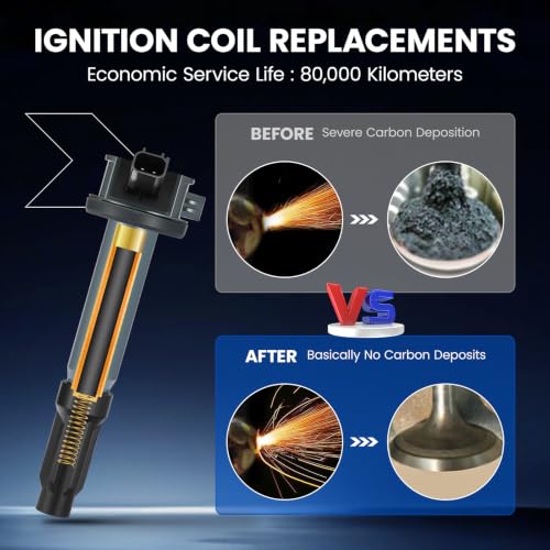 Image of 6 Ignition Coils Pack - Fix Misfires for Ford Fusion /Escape & Lincoln Zephyr & Mercury Milan /Mariner (3.0L V6) - Repl. UF486 /6E5Z-12029-BA